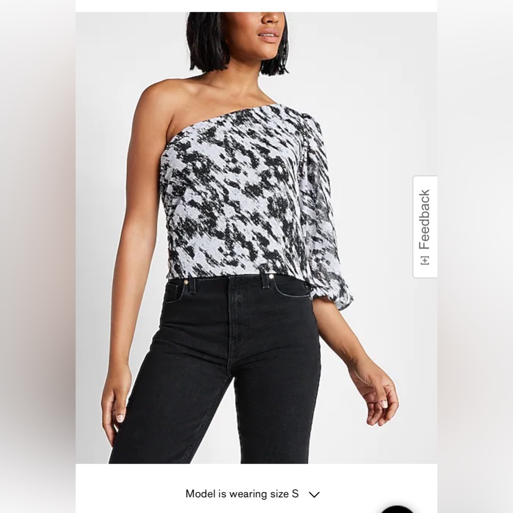 Express Metallic One Shoulder Blouse XS
